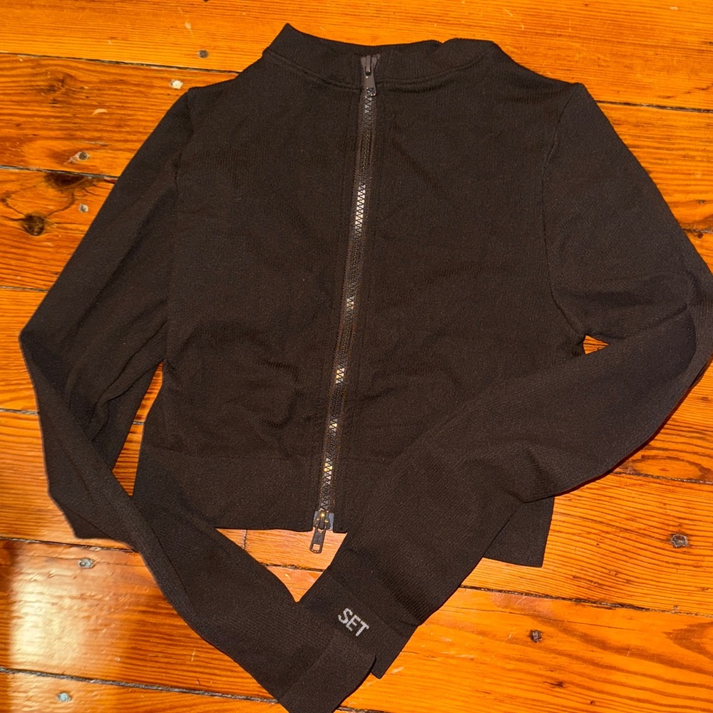 Dark brown Zip-Up Jacket set active